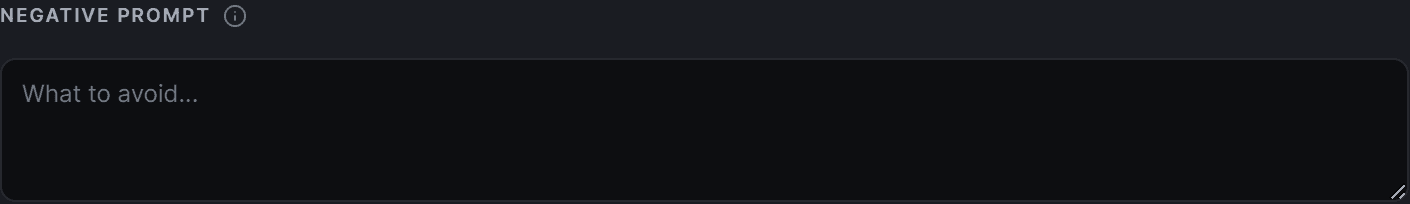 The negative prompt field in the advanced options